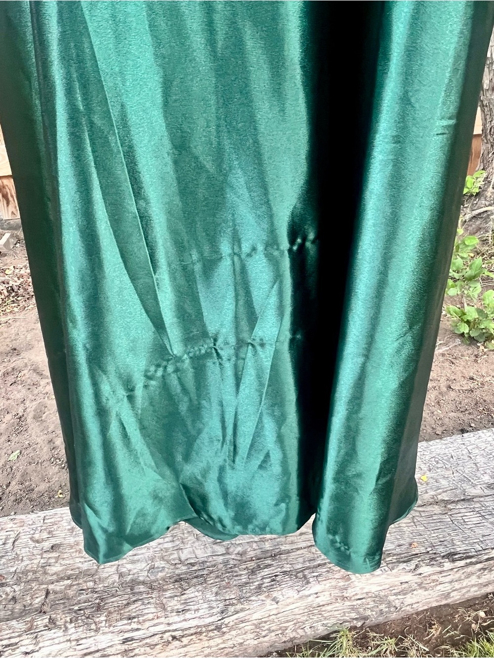 Windsor Dark Green Satin Prom Gown with Beaded Lattice Bodice - Picture 12 of 12